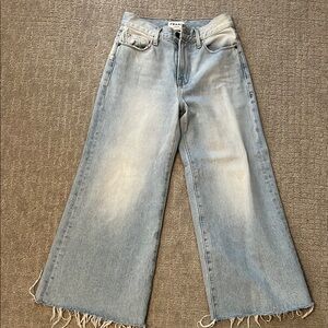 Frame Denim Blue Flare Wide-Leg Jeans